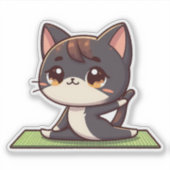 Sticker Cute Chibi Yoga Chat (Devant)