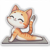 Sticker Cute Chibi Yoga Chat (Devant)