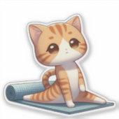 Sticker Cute Chibi Yoga Chat (Devant)