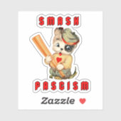 Sticker Cute Chiot Rétro - Fascisme Smash (Feuille)