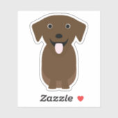 Sticker Cute Chocolate Lab, Labrador Retriever Chien Vinyl (Feuille)