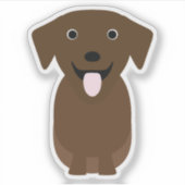 Sticker Cute Chocolate Lab, Labrador Retriever Chien Vinyl (Devant)