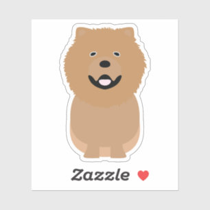 Sticker Cute Chow Chow Chien Chien Chien Puppy Kiss Coupe 