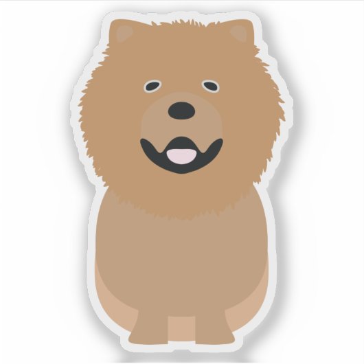 Sticker Cute Chow Chow Chien Chien Chien Puppy Kiss Coupe  (Devant)