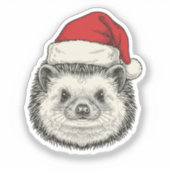 Sticker Cute Christmas Hedgehog (Recto)