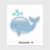 Sticker Cute Chubby Cartoon Whale (Feuille)