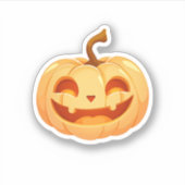 Sticker Cute Citrouille Jack-o'-lantern Turtle Mer Hallowe (Devant)