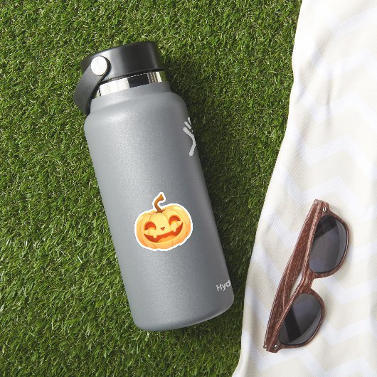 Sticker Cute Citrouille Jack-o'-lantern Turtle Mer Hallowe (HydroFlask Insitu)