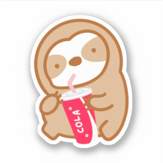 Sticker Cute Cola Soda Sloth (Devant)