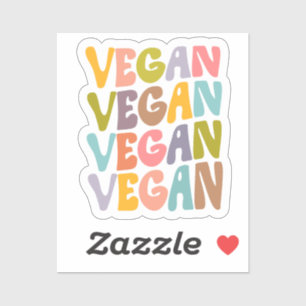 Sticker Cute Colorful Retro Vegan