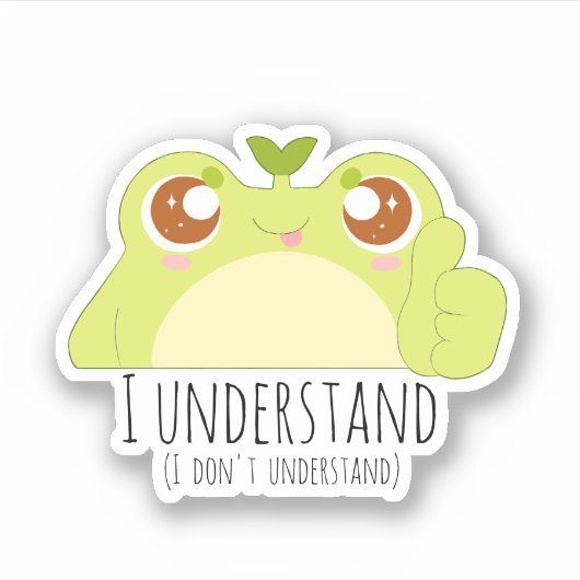 Sticker Cute Comprendre Grenouille verte (Devant)