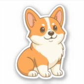 Sticker Cute Corgi Dog (Devant)
