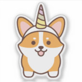 Sticker Cute Corgicorn (Devant)