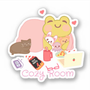 Sticker Cute Cosy Introvert Cottagecore Frog