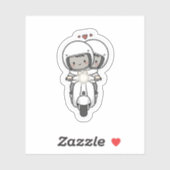 Sticker Cute Couple Scooter Trip | Romantic Travel Love  (Feuille)