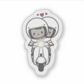 Sticker Cute Couple Scooter Trip | Romantic Travel Love  (Devant)