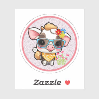 Sticker cute cow
