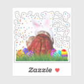 Sticker Cute crabe de lapin de Pâques (Feuille)