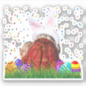 Sticker Cute crabe de lapin de Pâques (Devant)