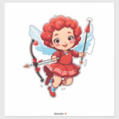 Sticker Cute Cupid With Bow And Arrow (Feuille)
