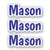 Sticker Cute Custom Kids Marine Nom bleu (Devant)