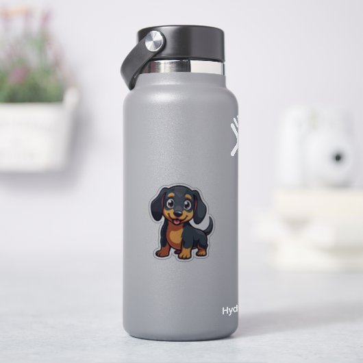 Sticker Cute Dachshund, Aventure Kawaii, Petite (HydroFlask)