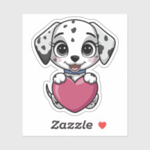 Cute Dalmatian Puppy with Heart | Kawaii Dog Stick