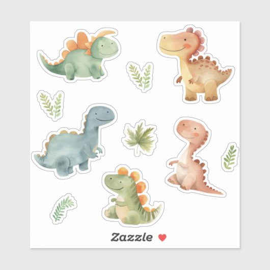 Sticker Cute Dinosaures (Feuille)