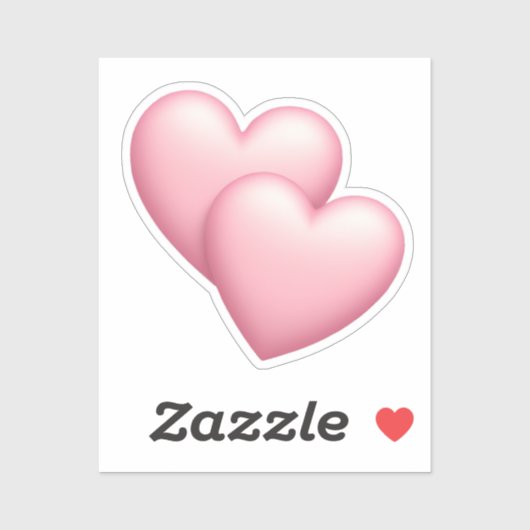 Sticker Cute Double Coeur Rose Emoji (Feuille)