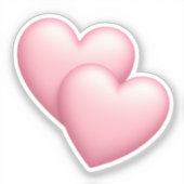 Sticker Cute Double Coeur Rose Emoji (Recto)