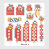 Sticker Cute Dragon 2024 Nouvel An Lunaire Chinois (Feuille)