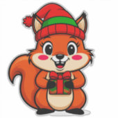 Sticker Cute écureuil en Casquette de vacances (Devant)
