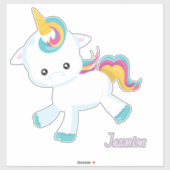 Sticker Cute et licorne magique (Feuille)