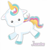 Sticker Cute et licorne magique (Devant)