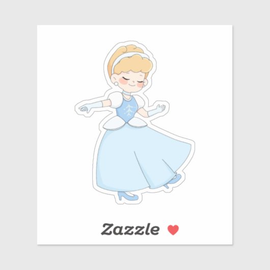 Sticker Cute Fairy Tale Princess Pastel Dress Vinyl (Feuille)