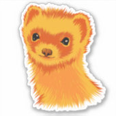 Sticker Cute ferret art adorable animal (Devant)