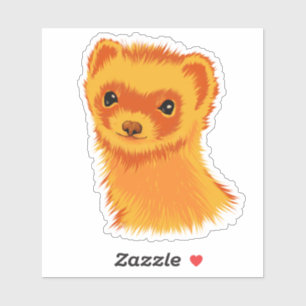 Sticker Cute ferret art adorable animal