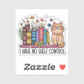 Sticker Cute Floral Livres et Chat Classic (Feuille)