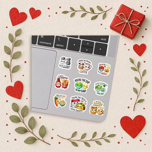 Sticker Cute Food Pairings Pastel Kawaii Set