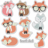 Sticker Cute Foxes, collection (Devant)