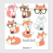 Sticker Cute Foxes, collection (Feuille)