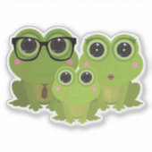 Sticker Cute Frog Family (Devant)
