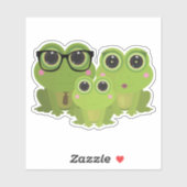 Sticker Cute Frog Family (Feuille)