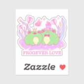 Sticker Cute Frog - Frogever Love (Feuille)