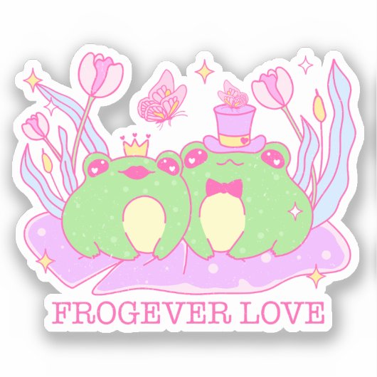 Sticker Cute Frog - Frogever Love (Recto)
