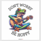 Sticker Cute Frog Jouer une guitare | Ne vous inquiétez pa (Feuille)