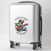 Sticker Cute Frog Jouer une guitare | Ne vous inquiétez pa (Sur valise)