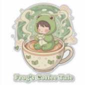 Sticker Cute Froggy Coffee Tale Design (Devant)
