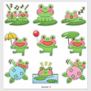 Sticker Cute Frogs