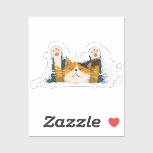Sticker Cute Funny Cat Nap (Feuille)